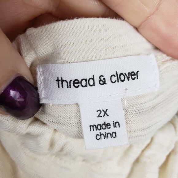 Thread & Clover Plus Size 2X Babydoll Tank Cream Crochet Lace Ethereal Angelcore - Picture 6 of 9